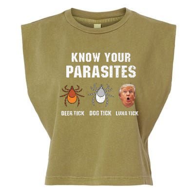 Know Your Parasites Funny Anti Trump Garment-Dyed Women's Muscle Tee