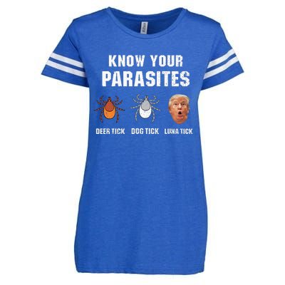 Know Your Parasites Funny Anti Trump Enza Ladies Jersey Football T-Shirt