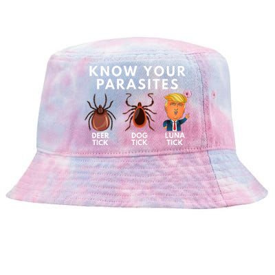 Know Your Parasites Deer Tick Dog Tick Luna Tick Anti Trump Tie-Dyed Bucket Hat