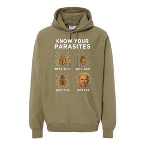 Know Your Parasites Funny Anti Joe Biden Premium Hoodie