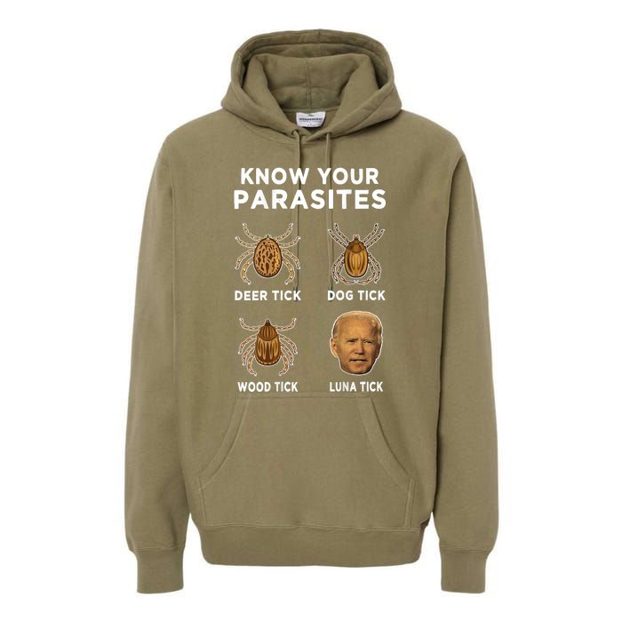 Know Your Parasites Funny Anti Joe Biden Premium Hoodie