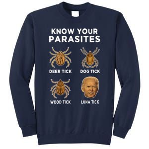 Know Your Parasites Funny Anti Joe Biden Tall Sweatshirt