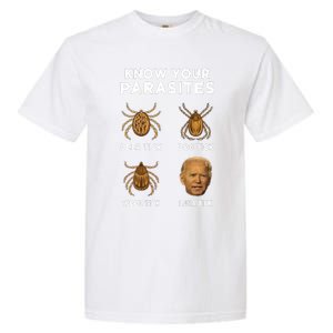 Know Your Parasites Funny Anti Joe Biden Garment-Dyed Heavyweight T-Shirt