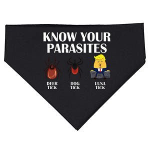 Know Your Parasites Anti Trump Democrat Vote Kamala USA-Made Doggie Bandana