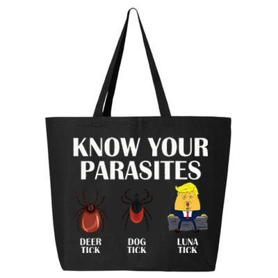 Know Your Parasites Anti Trump Democrat Vote Kamala 25L Jumbo Tote