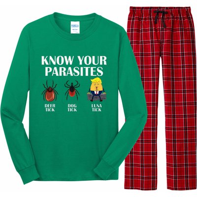 Know Your Parasites Anti Trump Democrat Vote Kamala Long Sleeve Pajama Set