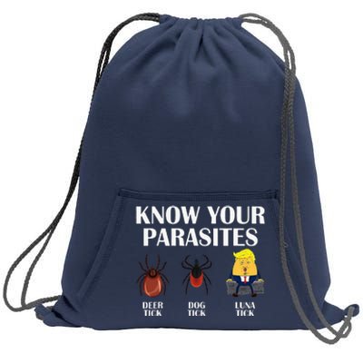 Know Your Parasites Anti Trump Democrat Vote Kamala Sweatshirt Cinch Pack Bag