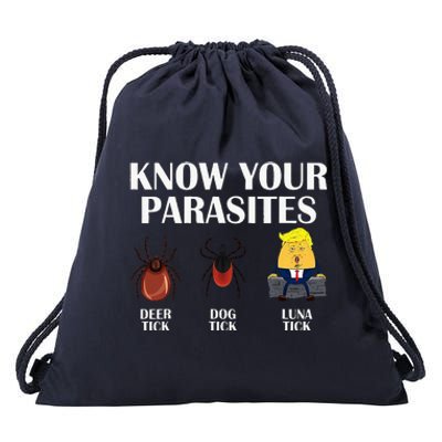 Know Your Parasites Anti Trump Democrat Vote Kamala Drawstring Bag