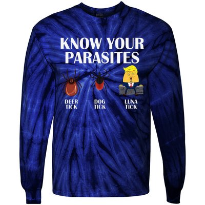 Know Your Parasites Anti Trump Democrat Vote Kamala Tie-Dye Long Sleeve Shirt