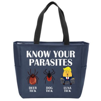 Know Your Parasites Anti Trump Democrat Vote Kamala Zip Tote Bag