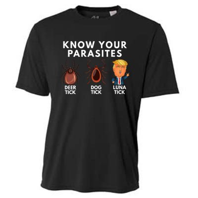 Know Your Parasites Satire Funny Deer Tick Dog Tick Luna Tick Cooling Performance Crew T-Shirt