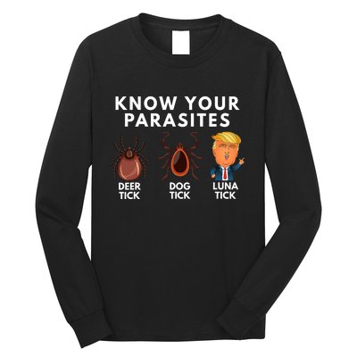 Know Your Parasites Satire Funny Deer Tick Dog Tick Luna Tick Long Sleeve Shirt