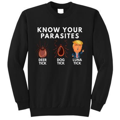 Know Your Parasites Satire Funny Deer Tick Dog Tick Luna Tick Sweatshirt