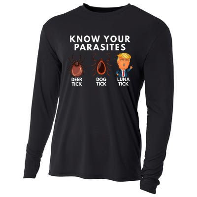 Know Your Parasites Satire Funny Deer Tick Dog Tick Luna Tick Cooling Performance Long Sleeve Crew