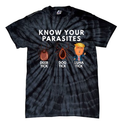 Know Your Parasites Satire Funny Deer Tick Dog Tick Luna Tick Tie-Dye T-Shirt