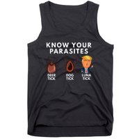 Know Your Parasites Satire Funny Deer Tick Dog Tick Luna Tick Tank Top