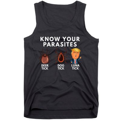 Know Your Parasites Satire Funny Deer Tick Dog Tick Luna Tick Tank Top