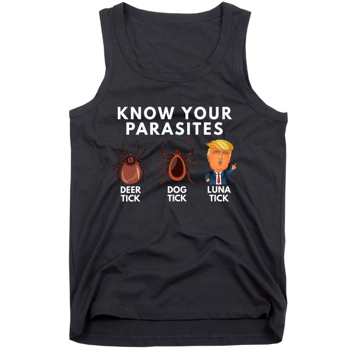 Know Your Parasites Satire Funny Deer Tick Dog Tick Luna Tick Tank Top