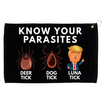 Know Your Parasites Satire Funny Deer Tick Dog Tick Luna Tick Grommeted Golf Towel