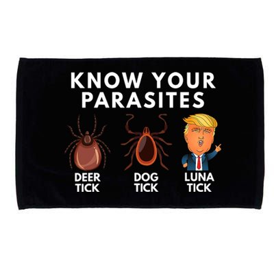 Know Your Parasites Satire Funny Deer Tick Dog Tick Luna Tick Microfiber Hand Towel