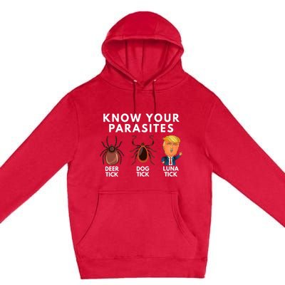 Know Your Parasites Satire Funny Deer Tick Dog Tick Luna Tick Premium Pullover Hoodie