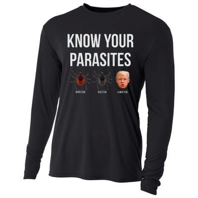 Know Your Parasites Dump President Trump Parasite Lunatic Cooling Performance Long Sleeve Crew