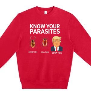 Know Your Parasites Anti Trumpism & Kamala Harris Premium Crewneck Sweatshirt