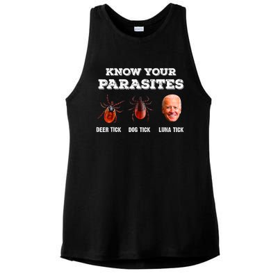 Know Your Parasites Anti Joe Biden Deer Tick, Dog Tick Ladies PosiCharge Tri-Blend Wicking Tank