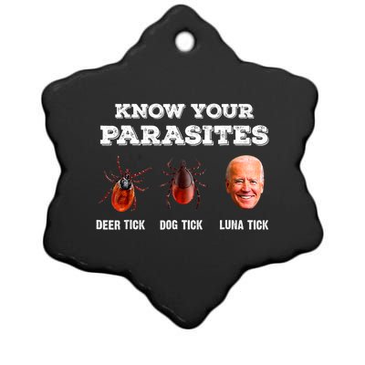 Know Your Parasites Anti Joe Biden Deer Tick, Dog Tick Ceramic Star Ornament