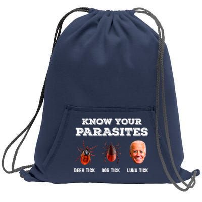 Know Your Parasites Anti Joe Biden Deer Tick, Dog Tick Sweatshirt Cinch Pack Bag