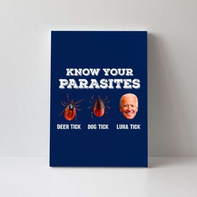 Know Your Parasites Anti Joe Biden Deer Tick, Dog Tick Canvas