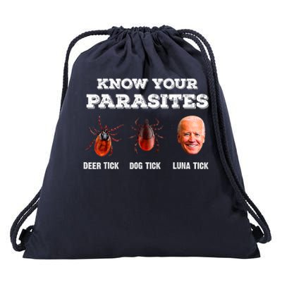 Know Your Parasites Anti Joe Biden Deer Tick, Dog Tick Drawstring Bag