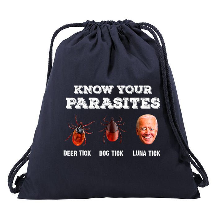 Know Your Parasites Anti Joe Biden Deer Tick, Dog Tick Drawstring Bag