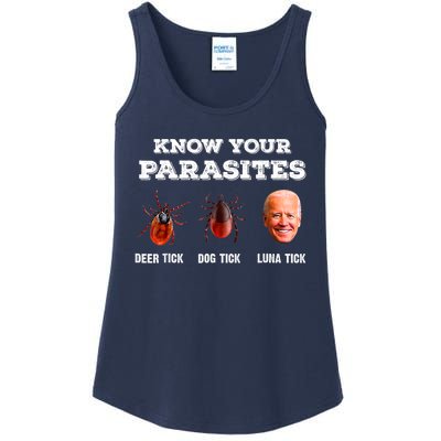 Know Your Parasites Anti Joe Biden Deer Tick, Dog Tick Ladies Essential Tank