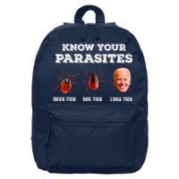 Know Your Parasites Anti Joe Biden Deer Tick, Dog Tick 16 in Basic Backpack