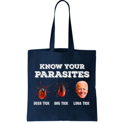 Know Your Parasites Anti Joe Biden Deer Tick, Dog Tick Tote Bag