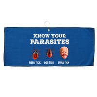 Know Your Parasites Anti Joe Biden Deer Tick, Dog Tick Large Microfiber Waffle Golf Towel