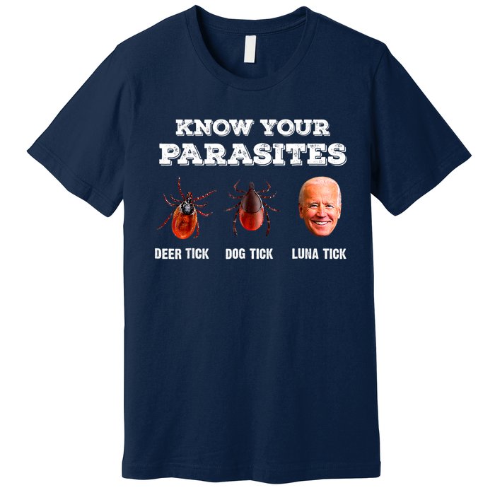 Know Your Parasites Anti Joe Biden Deer Tick, Dog Tick Premium T-Shirt