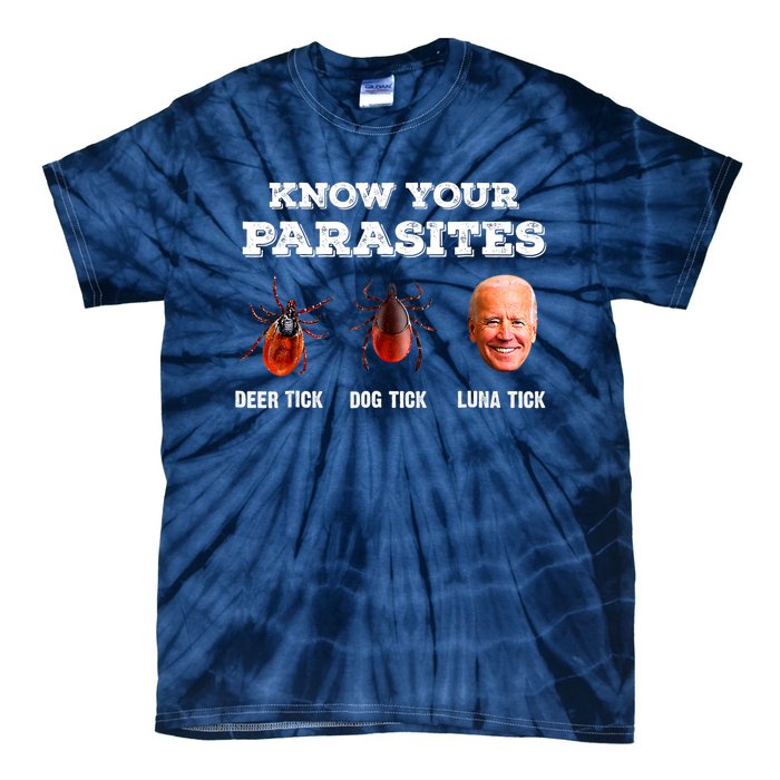 Know Your Parasites Anti Joe Biden Deer Tick, Dog Tick Tie-Dye T-Shirt