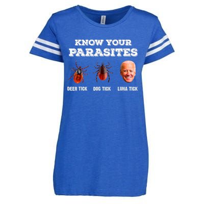 Know Your Parasites Anti Joe Biden Deer Tick, Dog Tick Enza Ladies Jersey Football T-Shirt