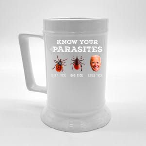 Know Your Parasites Anti Joe Biden Deer Tick, Dog Tick Beer Stein