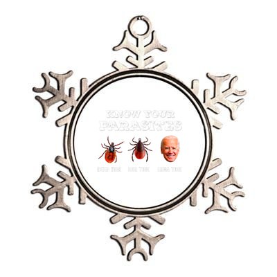 Know Your Parasites Anti Joe Biden Deer Tick, Dog Tick Metallic Star Ornament