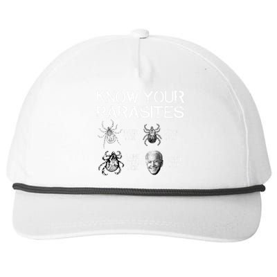 Know Your Parasites Tick Biden (On Back) Classic Snapback Five-Panel Rope Hat