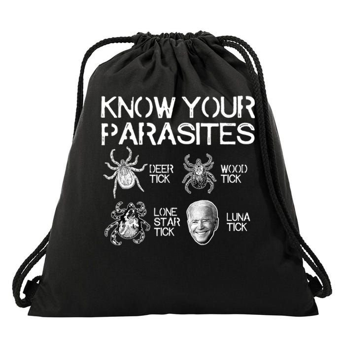 Know Your Parasites Tick Biden (On Back) Classic Drawstring Bag