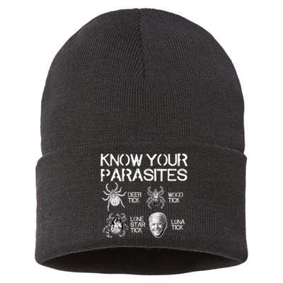 Know Your Parasites Tick Biden (On Back) Classic Sustainable Knit Beanie