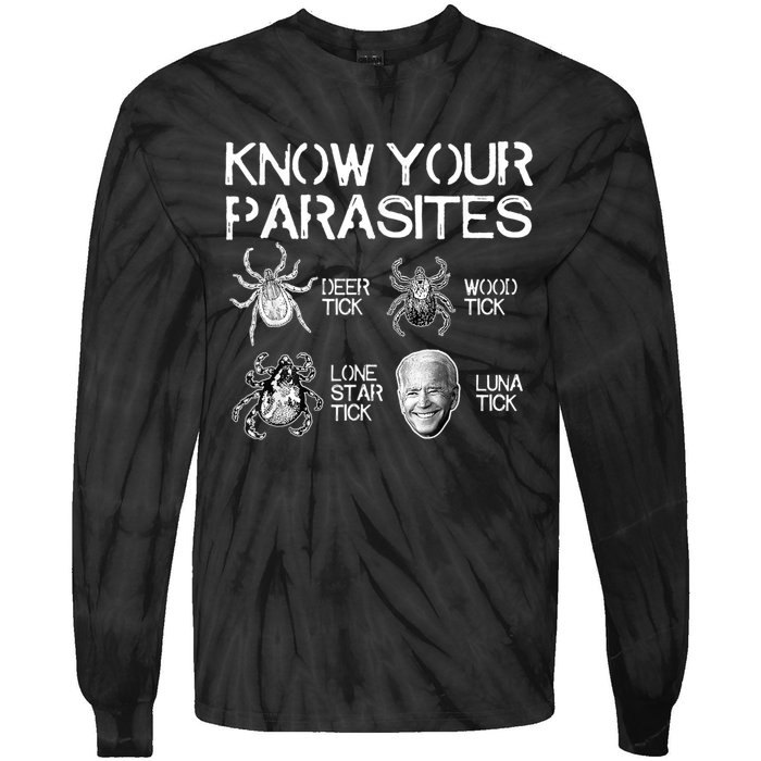 Know Your Parasites Tick Biden (On Back) Classic Tie-Dye Long Sleeve Shirt