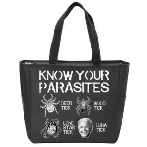 Know Your Parasites Tick Biden (On Back) Classic Zip Tote Bag