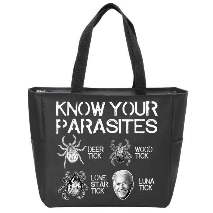 Know Your Parasites Tick Biden (On Back) Classic Zip Tote Bag