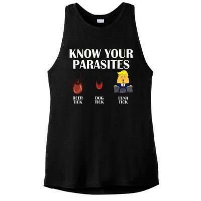 Know Your Parasites Anti Trump Democrat Vote Kamala Ladies PosiCharge Tri-Blend Wicking Tank