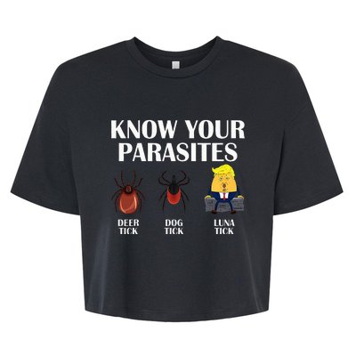 Know Your Parasites Anti Trump Democrat Vote Kamala Bella+Canvas Jersey Crop Tee